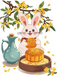 玉兔赏桂品月饼