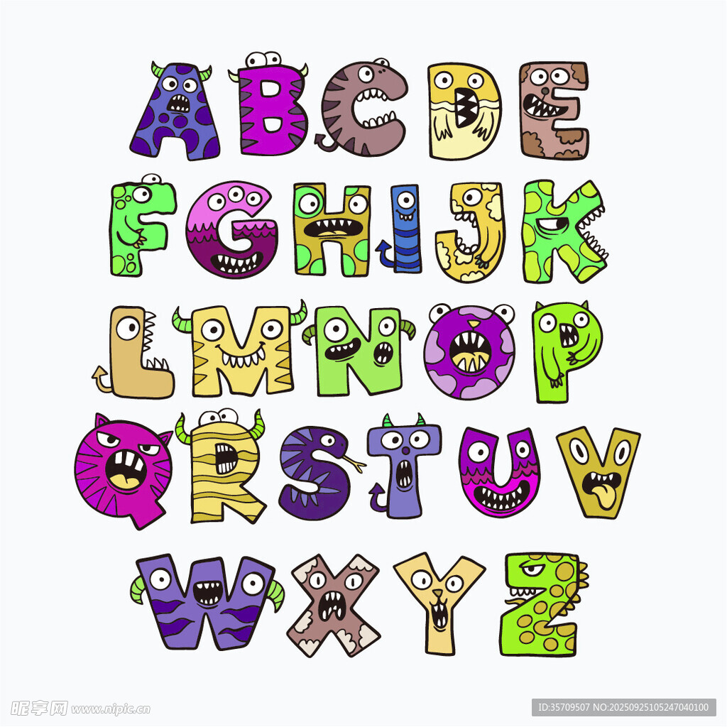 卡通英文字母