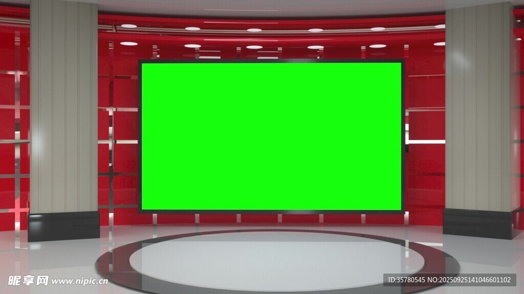 演播室绿幕背景场景