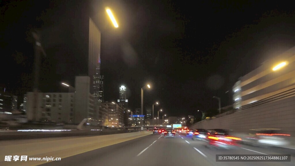 城市夜晚车流灯光掠影