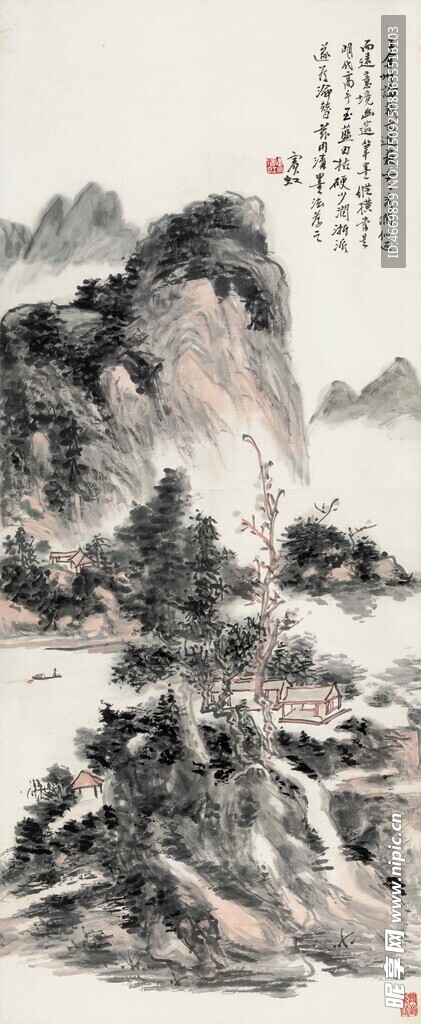 水墨山水国画意境图