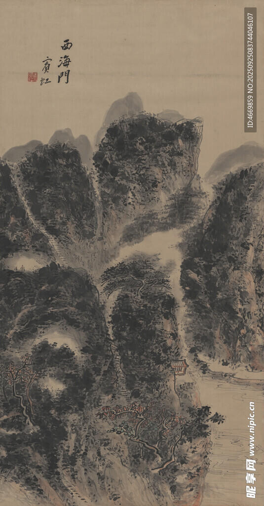 水墨山水国画作品