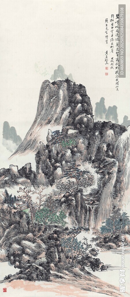 水墨山水国画风景图