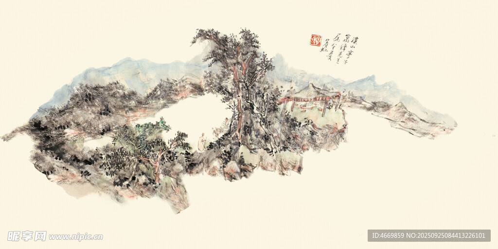 水墨山水国画作品展示