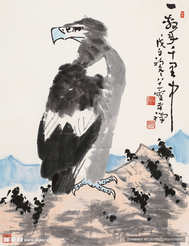 国画雄鹰图