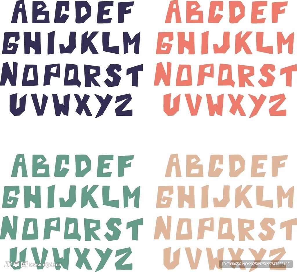 多彩字母字体设计 