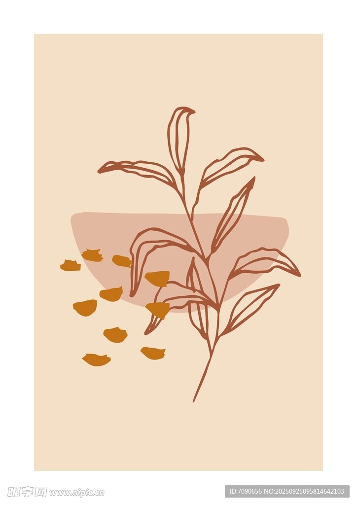手绘植物插画 