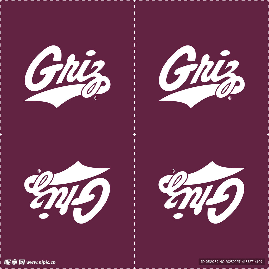 紫色背景的Griz字体设计