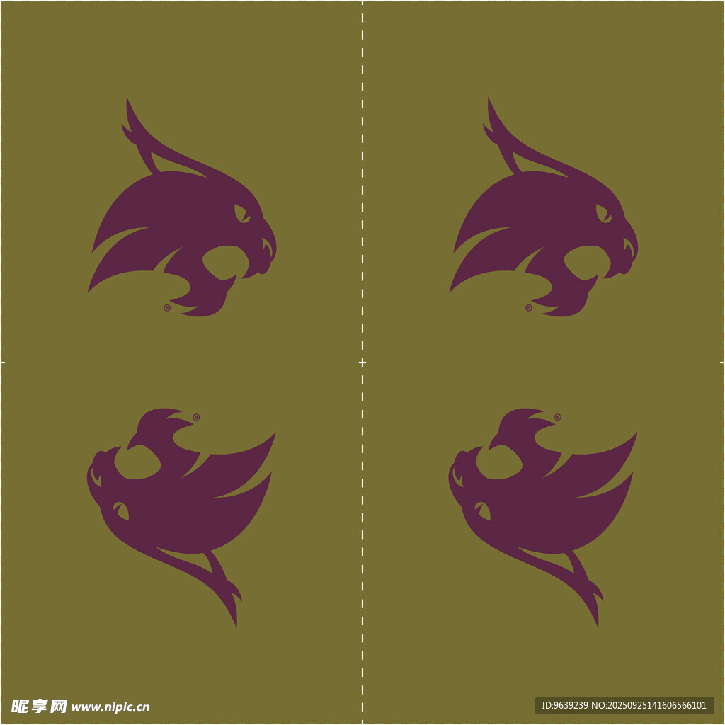 紫色飞鸟图案设计