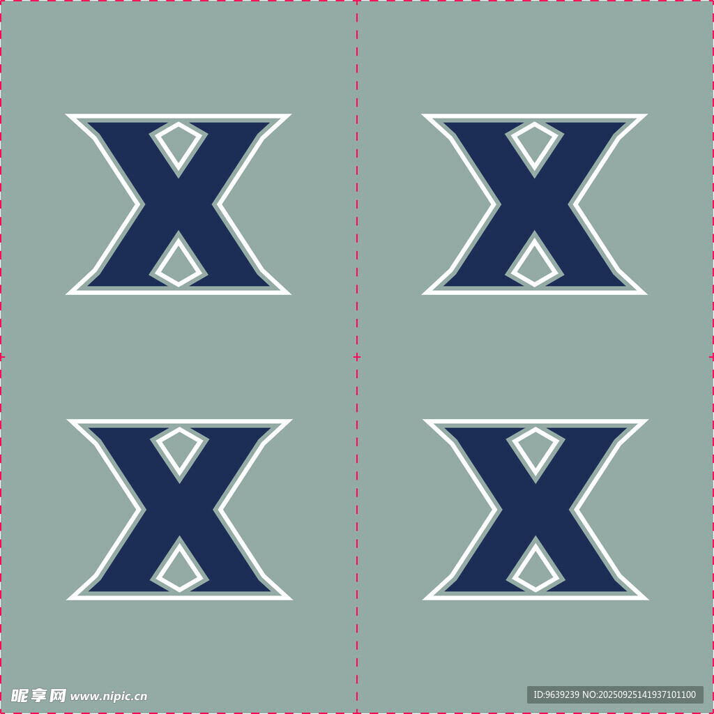 蓝色X图案设计元素