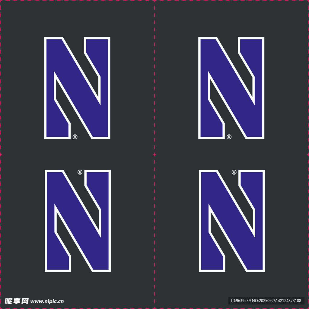 蓝色字母N图案设计