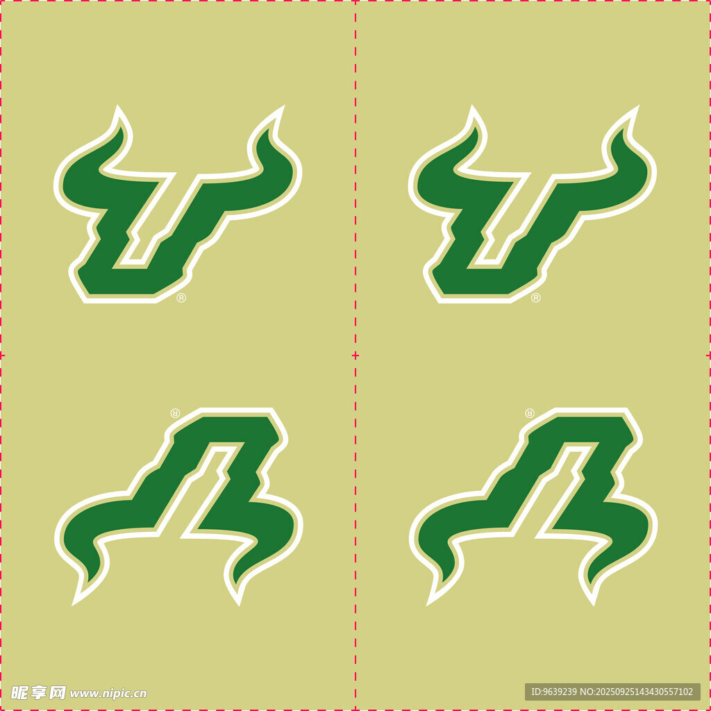 绿色简约字母装饰图案