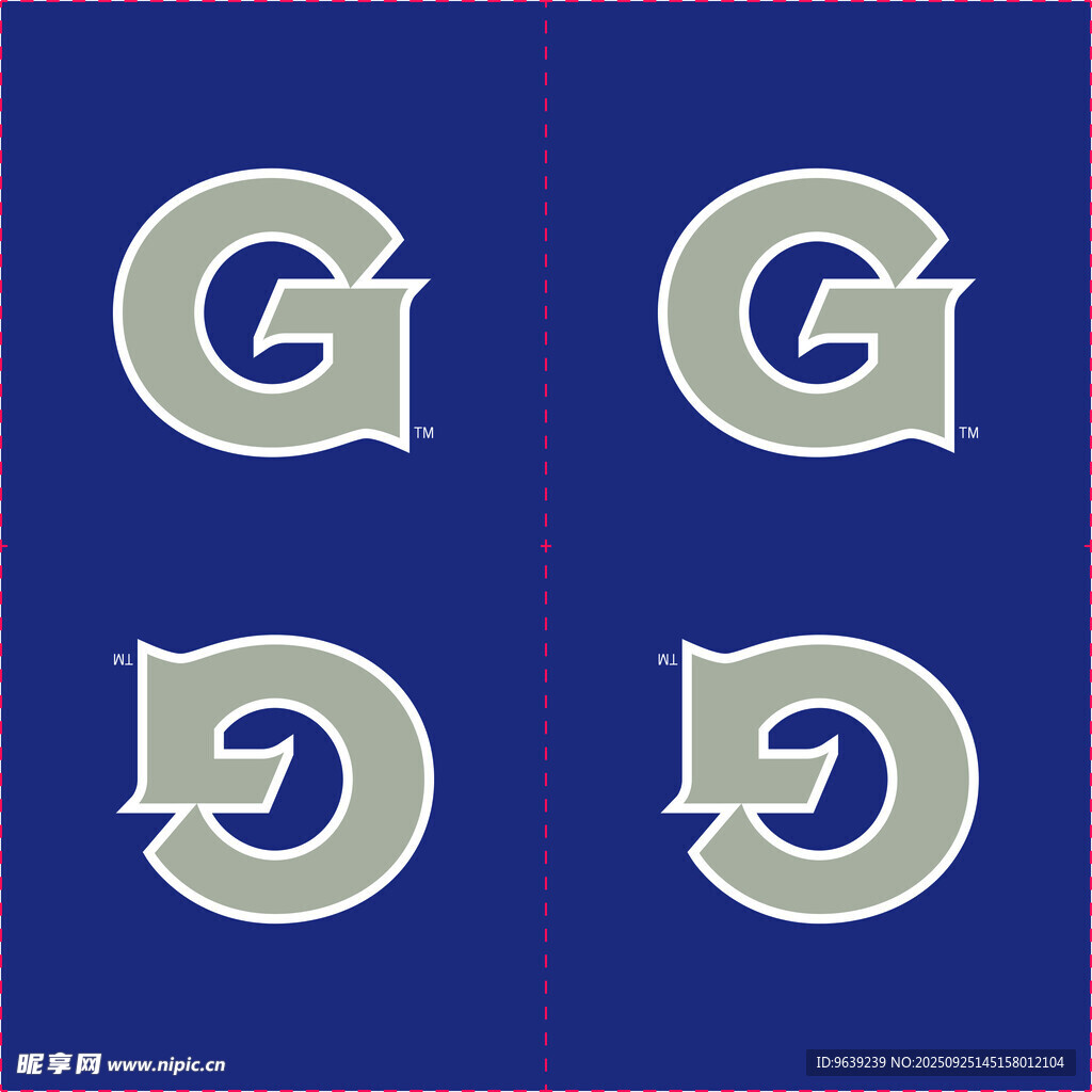 蓝底字母G与D图案设计