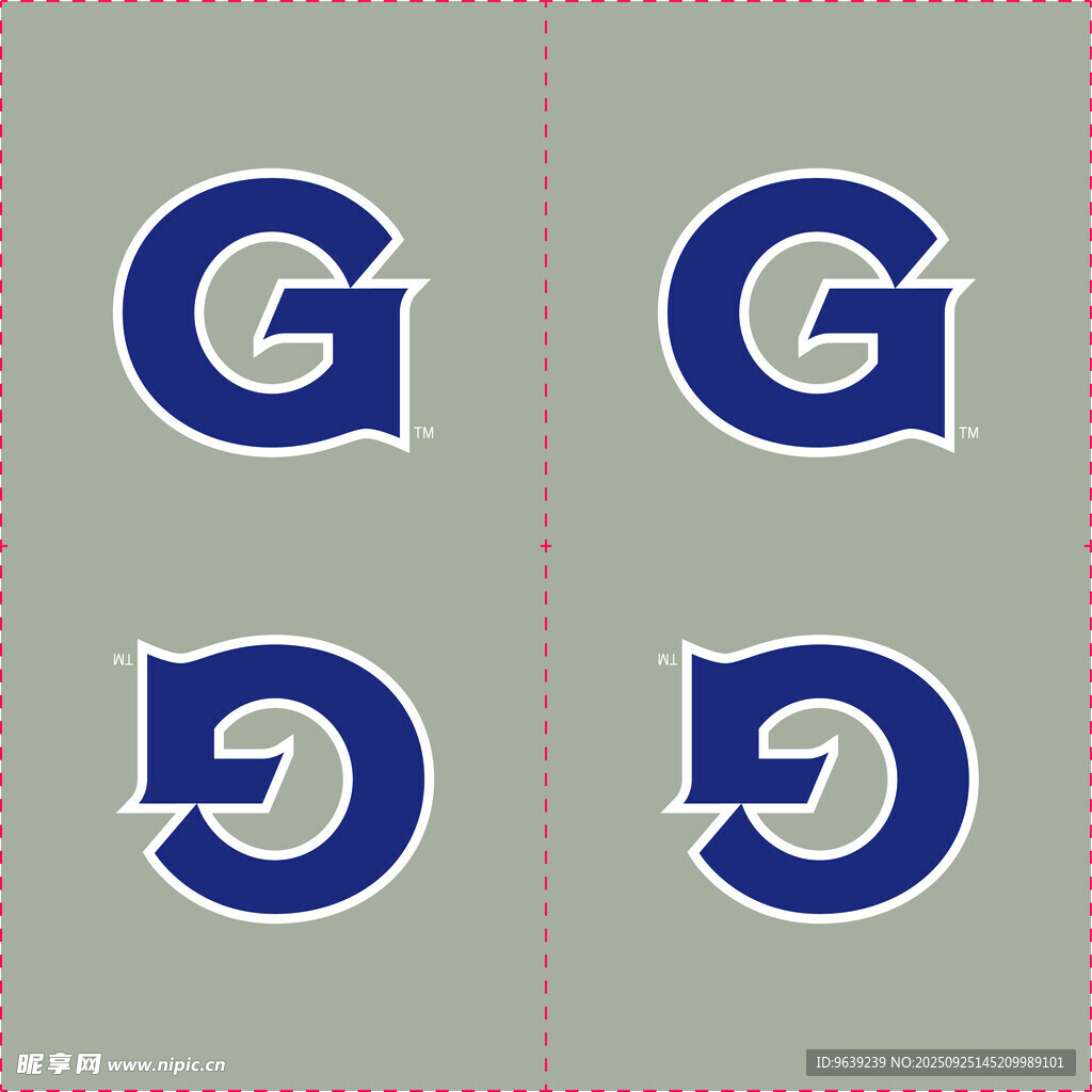 蓝白字母G与D图案设计