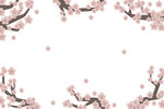 粉色樱花枝装饰边框