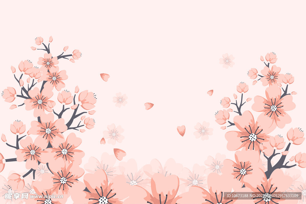 粉色樱花烂漫背景图