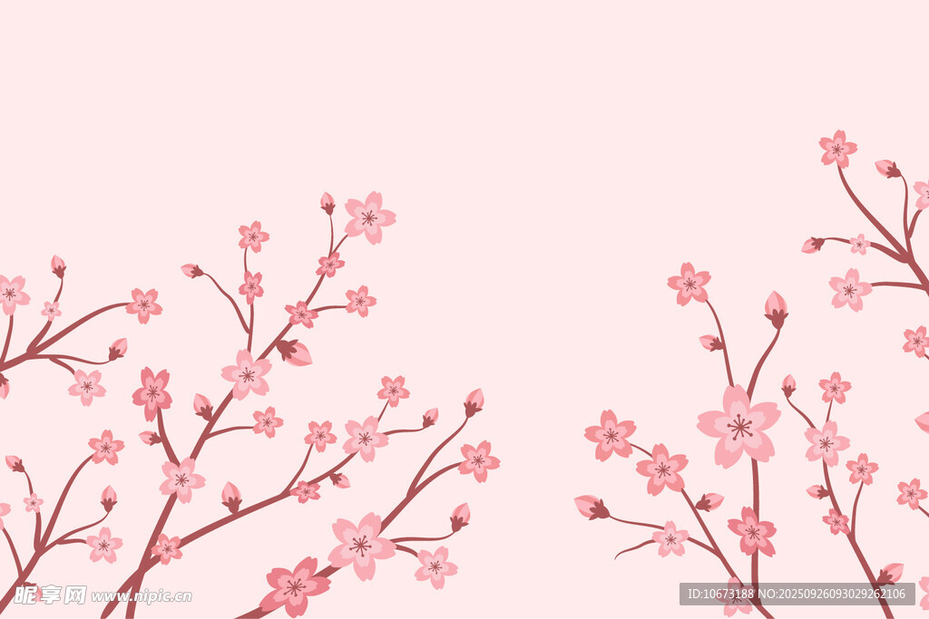 粉色樱花枝背景图
