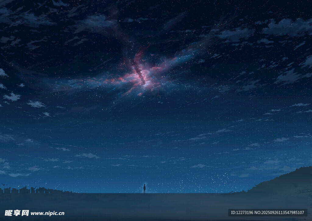 夜空流星划过壮丽景象