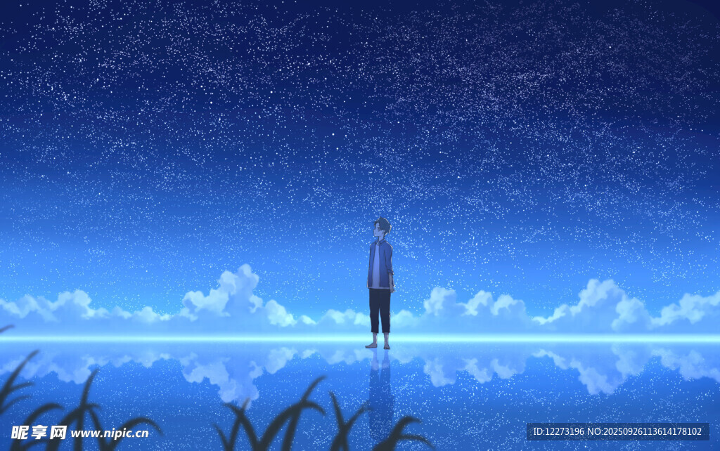 夜空下的孤独灯塔