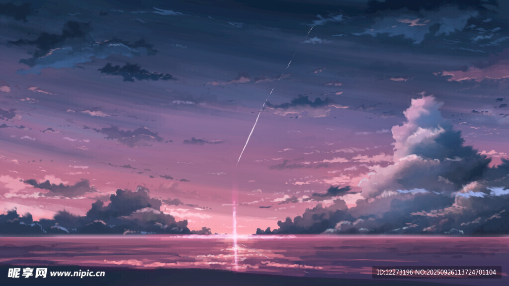 梦幻星空下的海上日出
