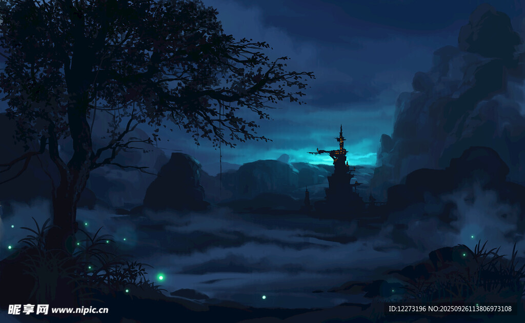 夜中灯塔 