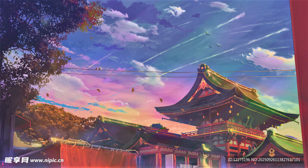 梦幻古风建筑风景图