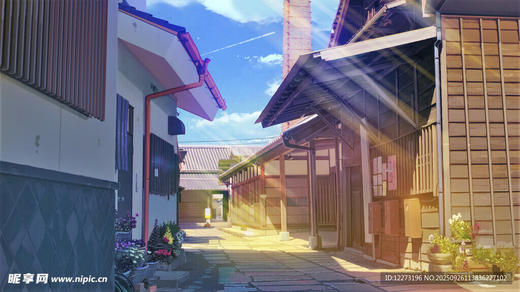 乡村小巷的宁静景致