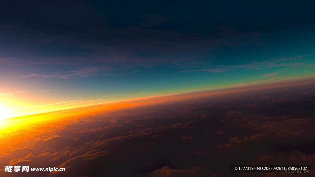壮丽日出太空景观