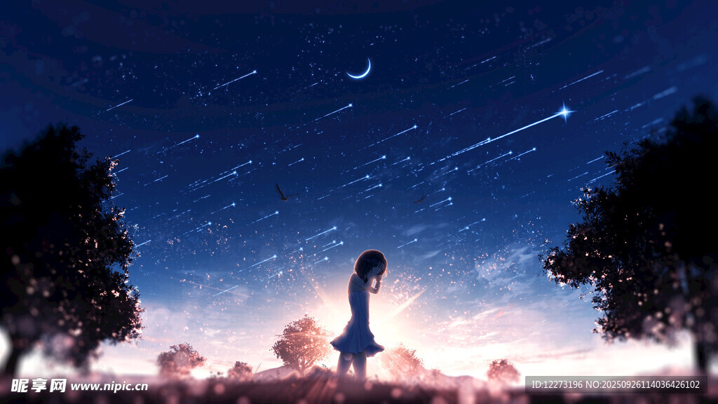 月下独行者的静谧夜空