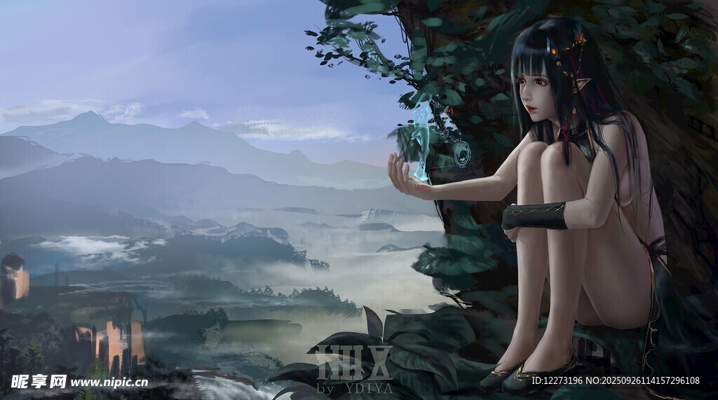 森林中的奇幻少女