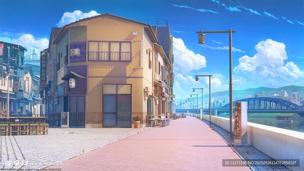 海滨街道旁的特色建筑