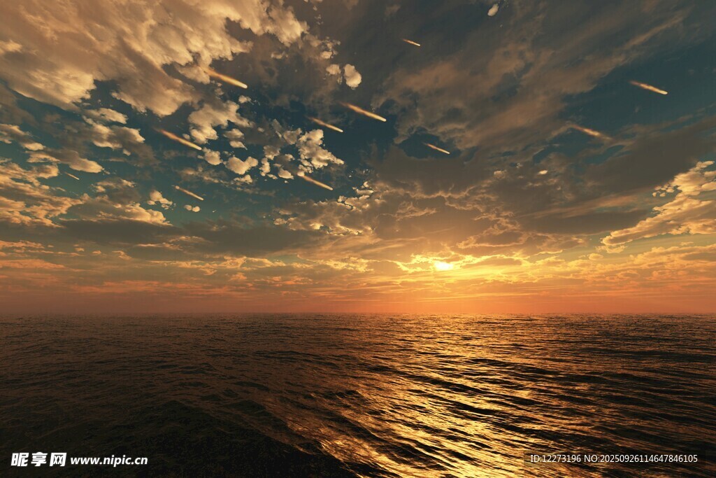 海上壮丽日落美景