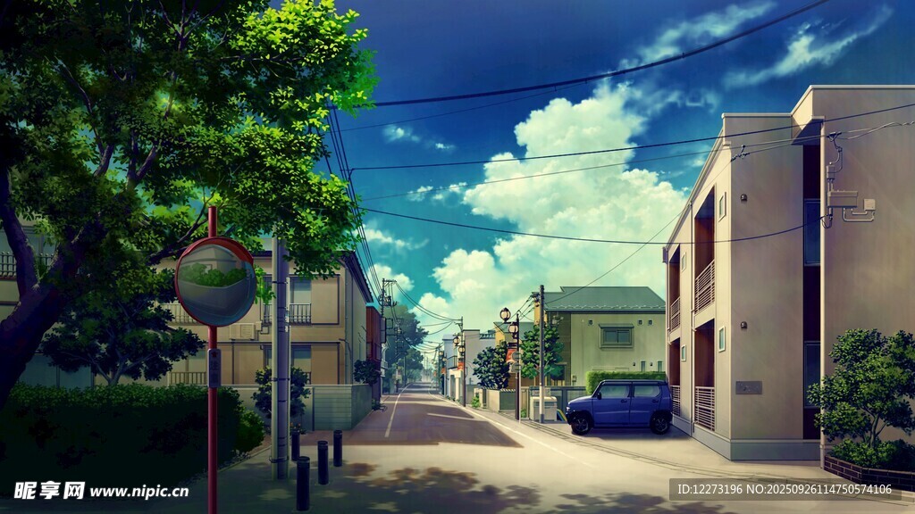 宁静街道的清新风景