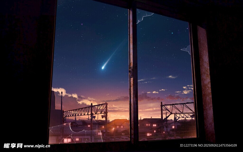 窗边夜景 