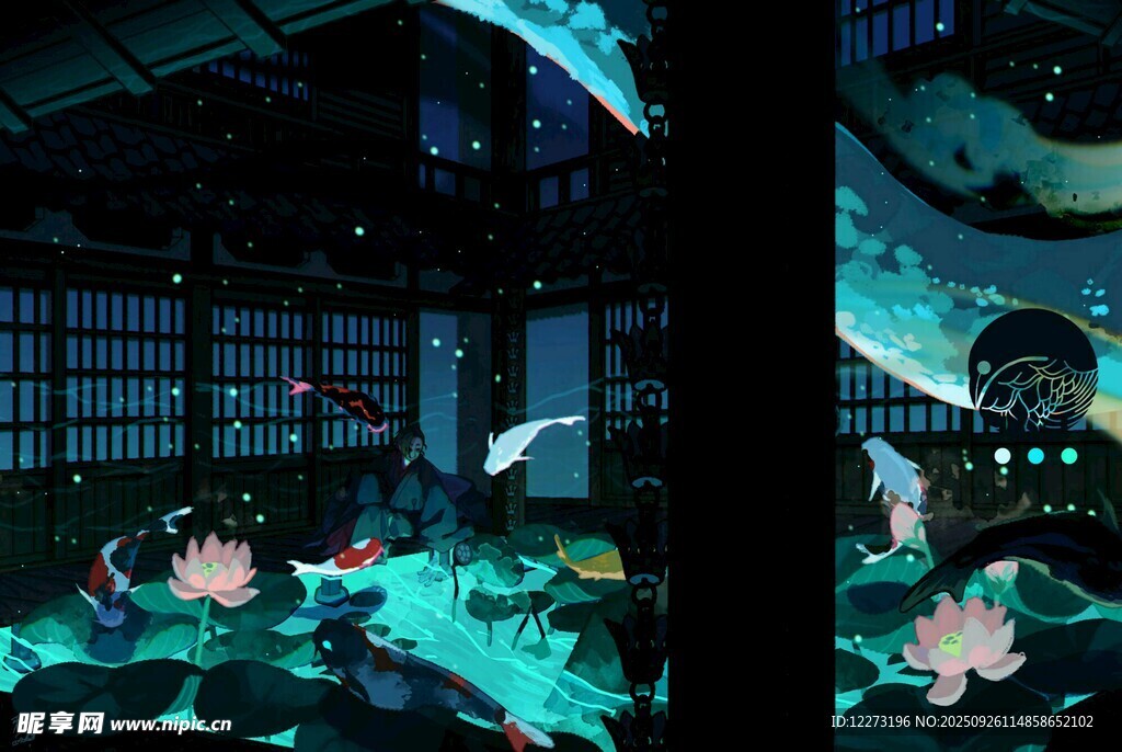 梦幻中式水下奇幻场景