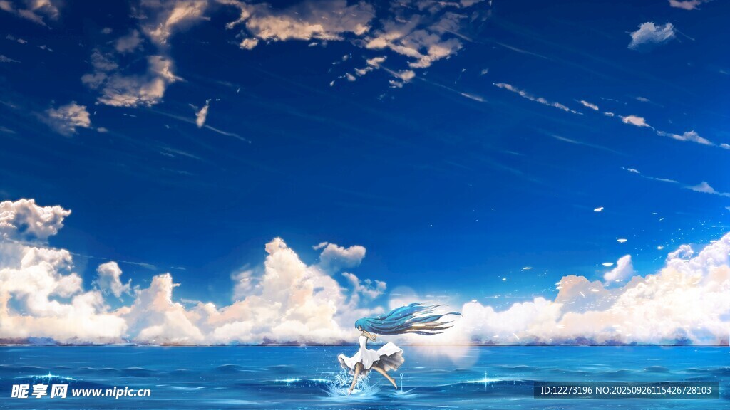 碧海蓝天间的壮丽海景