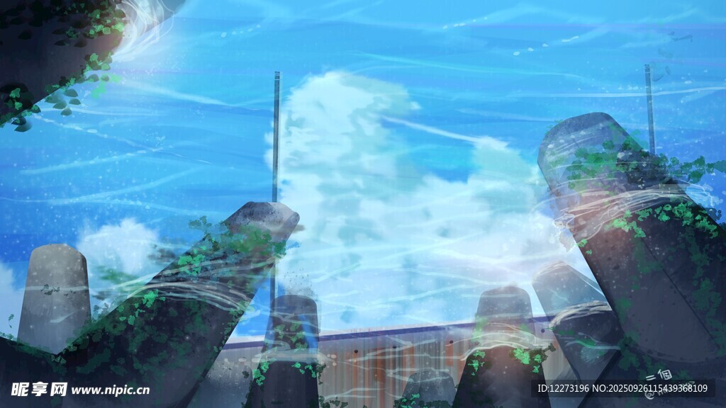 梦幻天空下的建筑风景