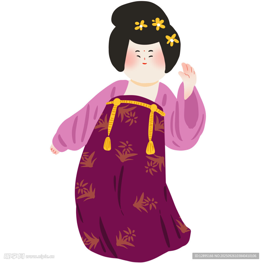 唐朝仕女形象插画