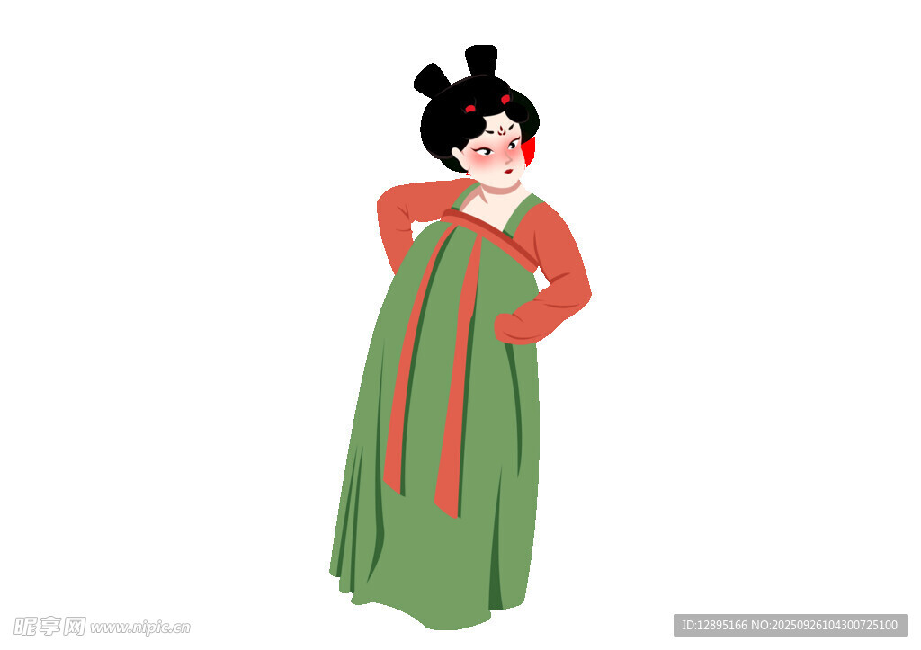 唐朝仕女形象插画