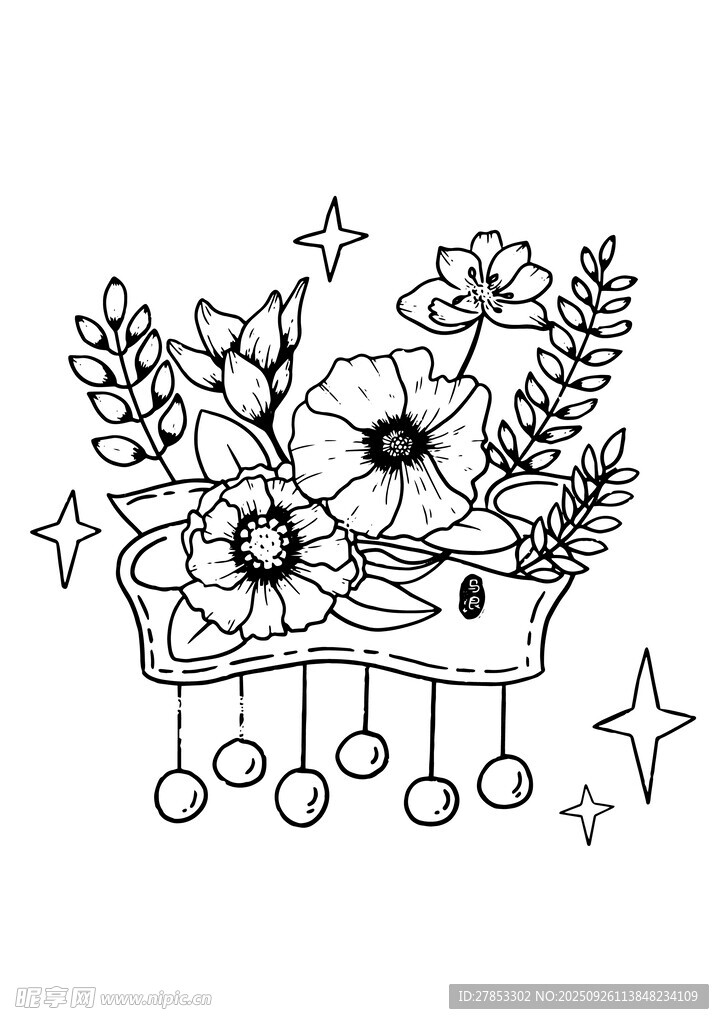 手绘花卉装饰小物件