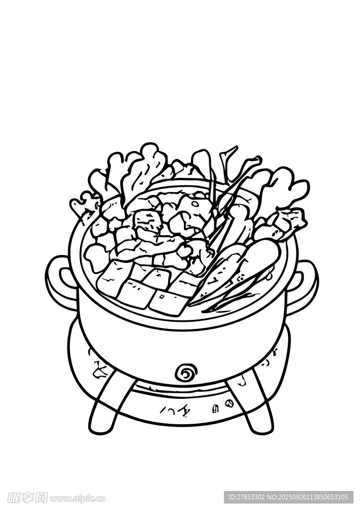 卡通风格的美味火锅