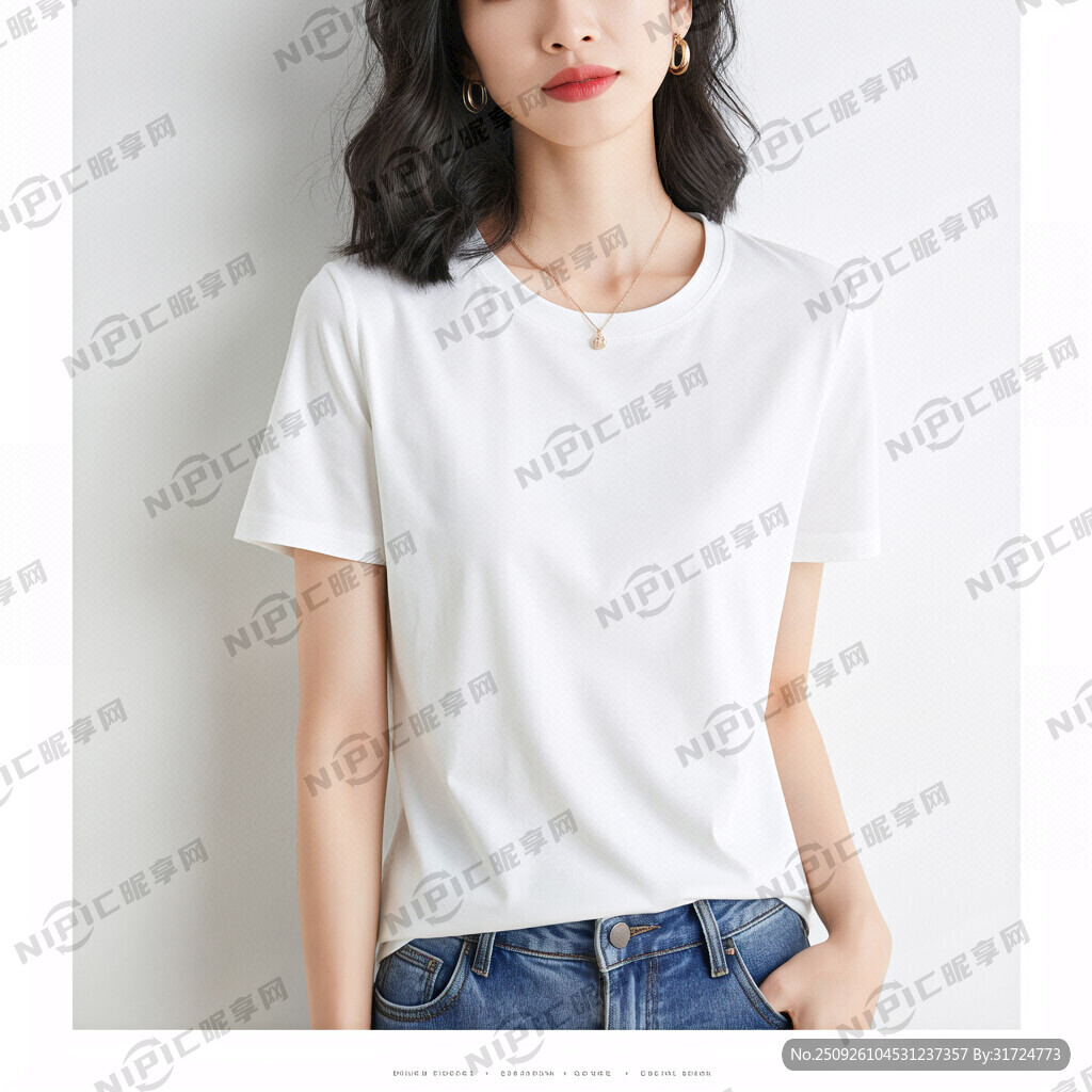 生成一个女装白色T桖详情页