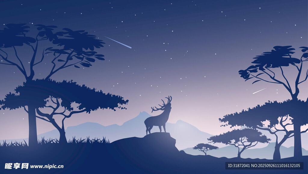 月夜插图