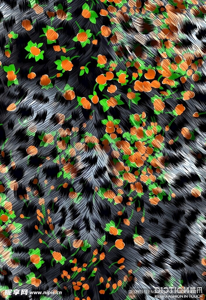 纹理 豹纹 点 数码 印花 动