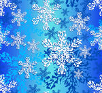 蓝色背景雪花图案设计