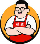 围裙大厨形象 logo小面馆