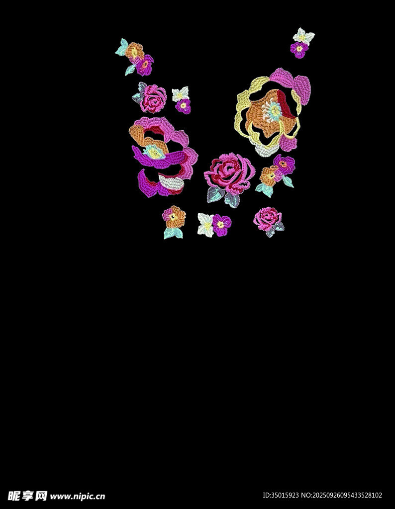 花朵装饰字母Y图案