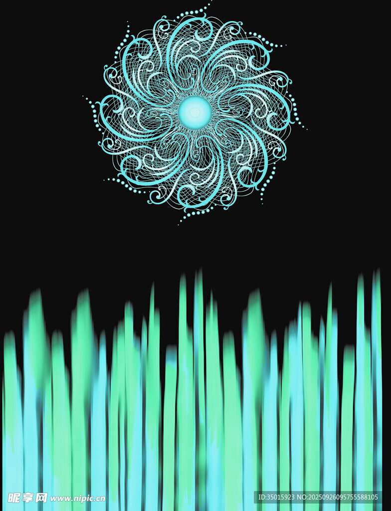 梦幻声波与抽象花纹图案