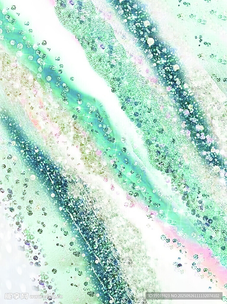 梦幻绿调流体艺术纹理