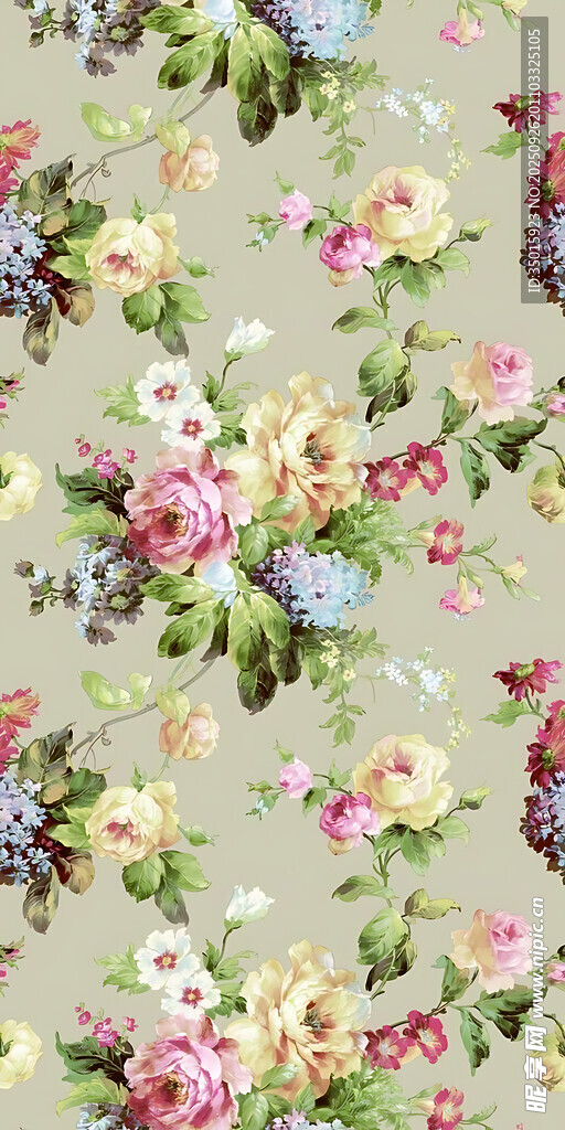 复古花卉图案壁纸